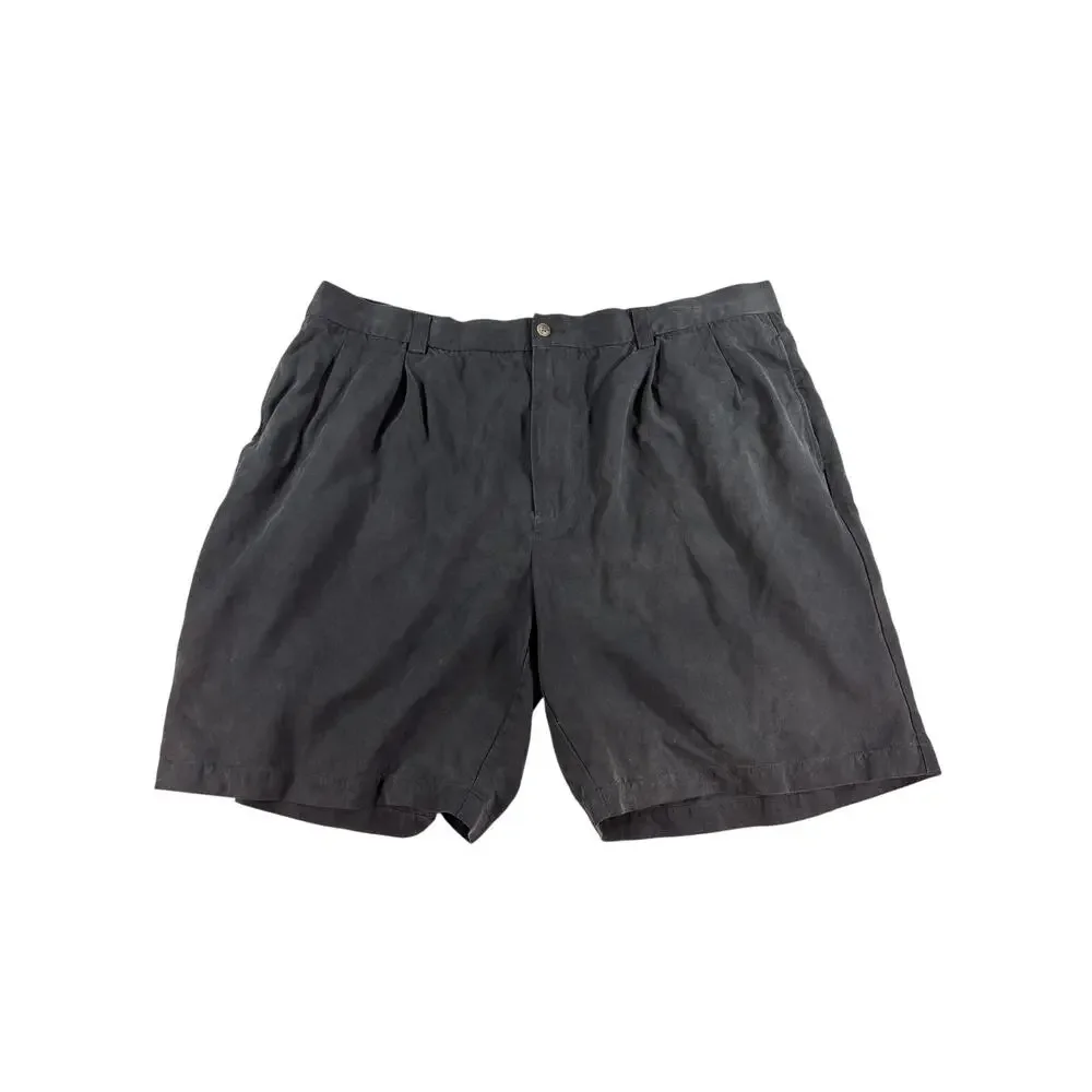 Tommy Bahama Silk Shorts Mens 42 Black‎ Flat Front Casual Dress 8.5 Inseam